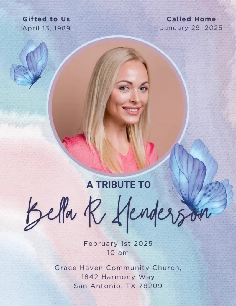 Butterfly Effect | Digital Funeral Program